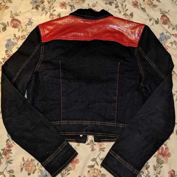 Denim Jacket with Red Accent - Picture 4 of 6